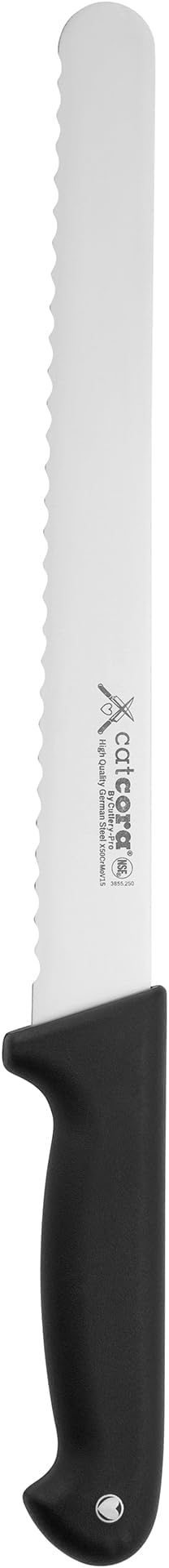 CAT CORA Serrated Bread Knife, Professional 10-Inch German Steel Blade For Homemade Sourdough, Artisan Bread Slicing, or Cake Cutting, Ergonomic Soft-Grip Handle, NSF-Certified Kitchen Knife
