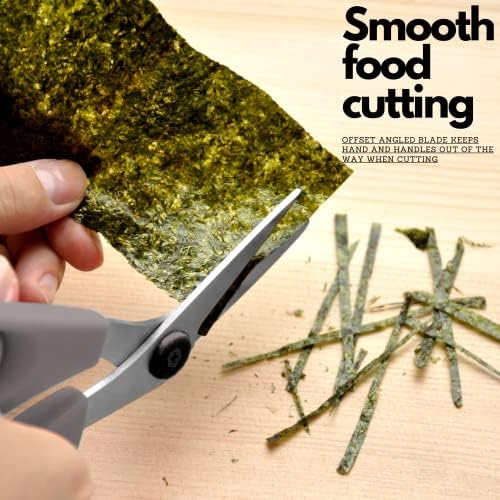 Japanese Kitchen Shears with Cutter 7.5" Offset Angled Blade, Made in JAPAN, Dishwasher Safe Come Apart Blade, All-Purpose Detachable Kitchen Scissors, Rust Proof Japanese Stainless Steel, Gray