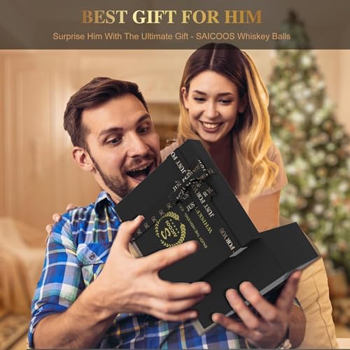 Gifts for Men Dad - Whiskey Stones Reusable Metal Steel Ice Cubes Set - Him or Husband White Elephant Stocking Stuffers for Adults Man - Cool Bourbon Anniversary Funny (16Pcs Ice)