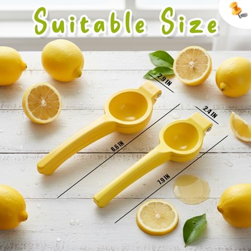 2 Pcs Handheld Lemon Squeezer Metal Juicer Seed Catcher