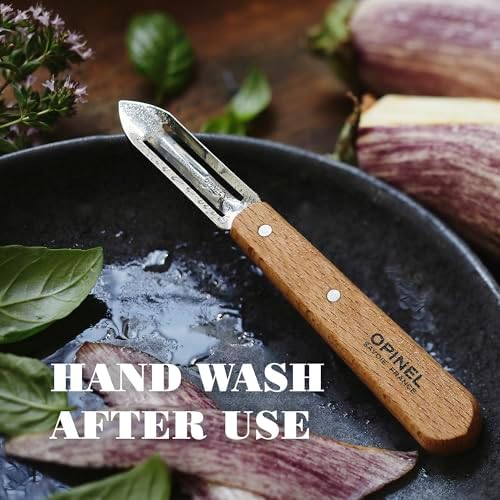 Opinel No. 115 Essential Stationary Peeler, Hornbeam Wood (Dark Green)
