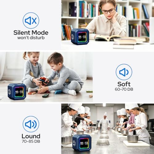 Kitchen Timer Visual Timer for Kids Color Display Gravity Sensor Cube
