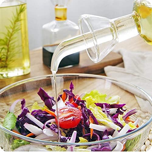 LandHope Oil Bottle Glass Olive Oil Dispenser Bottle Glass Cooking Oil Vinegar Measuring Dispenser With Spout for Kitchen and BBQ (250ml/8.54oz,2 Pack)