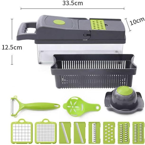 Kitchen Vegetable Slicer, Vegetable Chopper 14 in 1, Fruit, Vegetable Tools Manual Multifunctional Food Chopper Container For Different Kind of Vegetables and Fruits