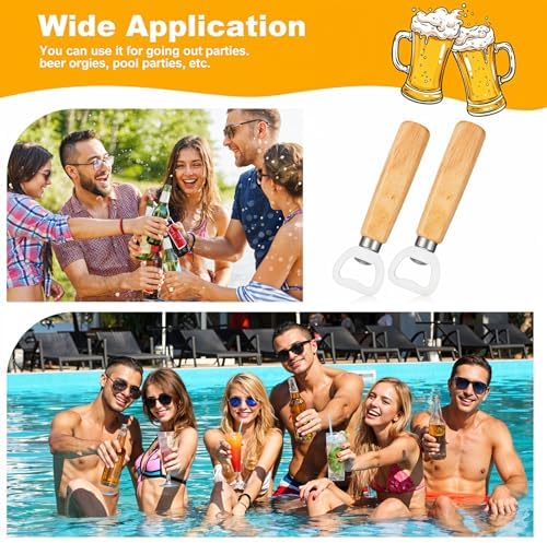 20 Pcs Stainless Steel Bottle Opener Bartender Wood Beer Opener Cider Wine Openers with Wooden Handle Engraved Gift Set for Wedding Party Home Kitchen Bar Restaurant