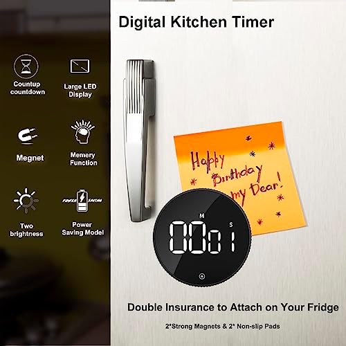 Timers, Kitchen Timer for Kids, Digital Countdown Magnetic Egg Timer for Cooking, Quiet for Children and Teacher for classrooms