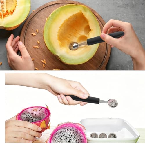 5 Pcs Stainless Steel Fruit Scoop Set with Heart Shaped Scoop