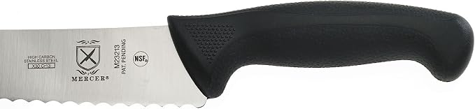 Mercer Culinary M23213 Millenia Black Handle, 12-Inch Wavy Edge, Brisket Knife