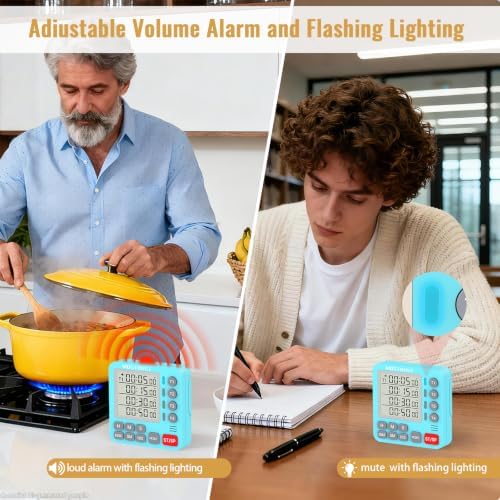 Digital Dual Kitchen Timer, Multiple Channels Countdown Timer