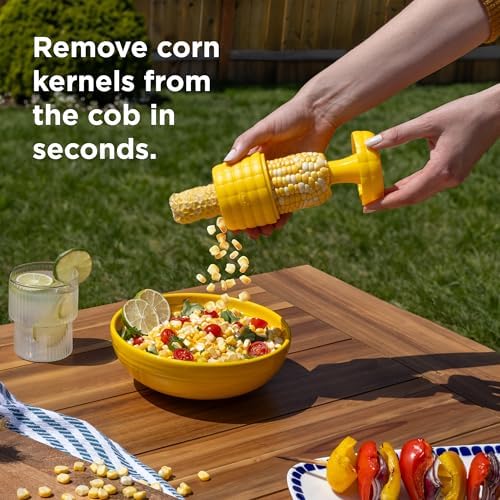 Chef’n Cob Plus Corn Stripper and Peeler for Corn on the Cob, Built-In Safety Pusher
