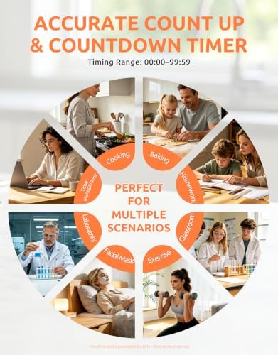 2 Pack Digital Timer for Classroom & Kitchen, Large LCD Countdown Timer