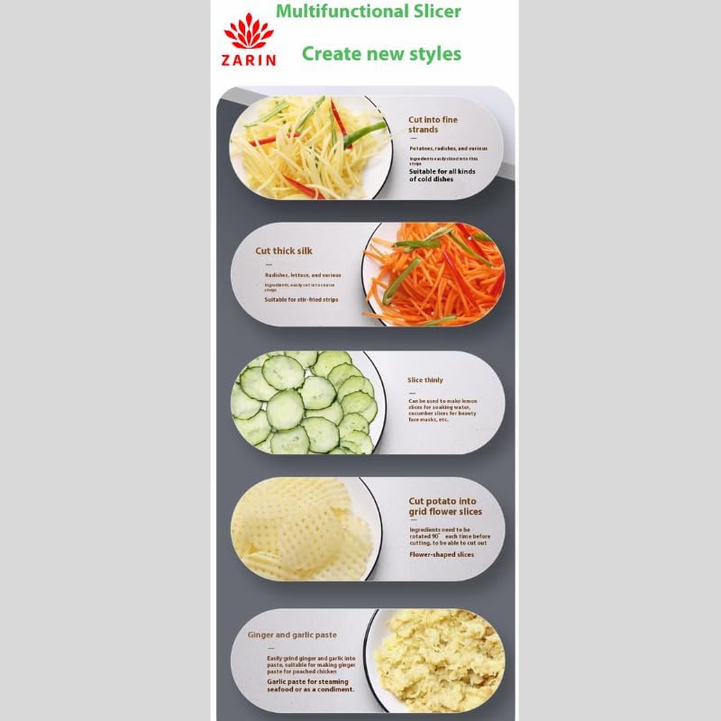 ZARIN 18-in-1 Vegetable Chopper with Container, Onion Chopper Dicer, Mandoline Slicer, Vegetable Cutter, Food Chopper, Cheese Grater & Veggie Dicer, Kitchen Gadget for Meal Prep, Fruits & Vegetables