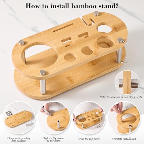 Wukuna Cocktail Shaker Bartender Kit, 11 Pcs Bar Tool Set with Bamboo Stand