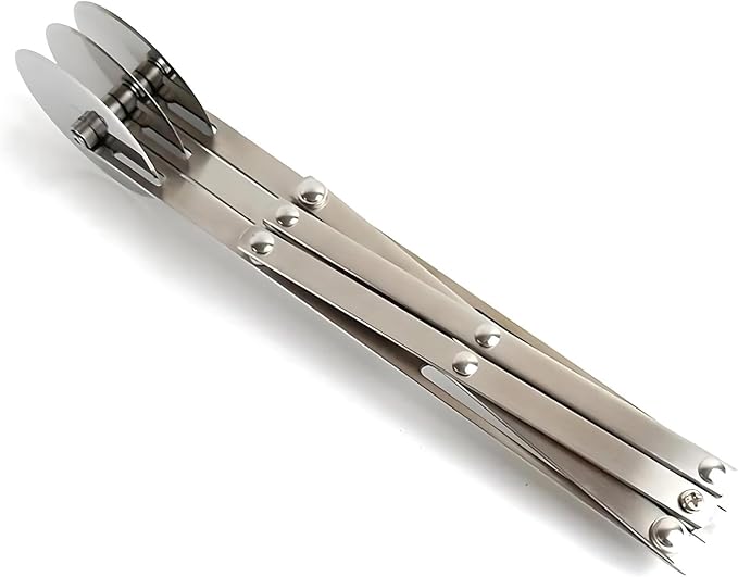 3 Wheel Pastry Cutter, Stainless Steel Roller, Expandable Dough Cutter, Multi Wheel Cookie Ravioli Cutter, Adjustable Pizza Slicer, Knife for Baking, Dough Divider