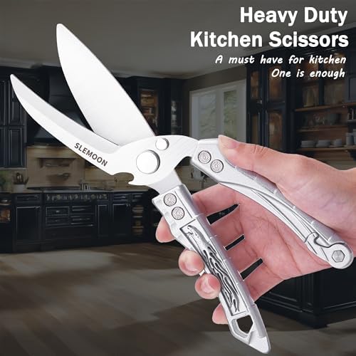 Kitchen Shears Heavy Duty Poultry Shears All Purpose Silver