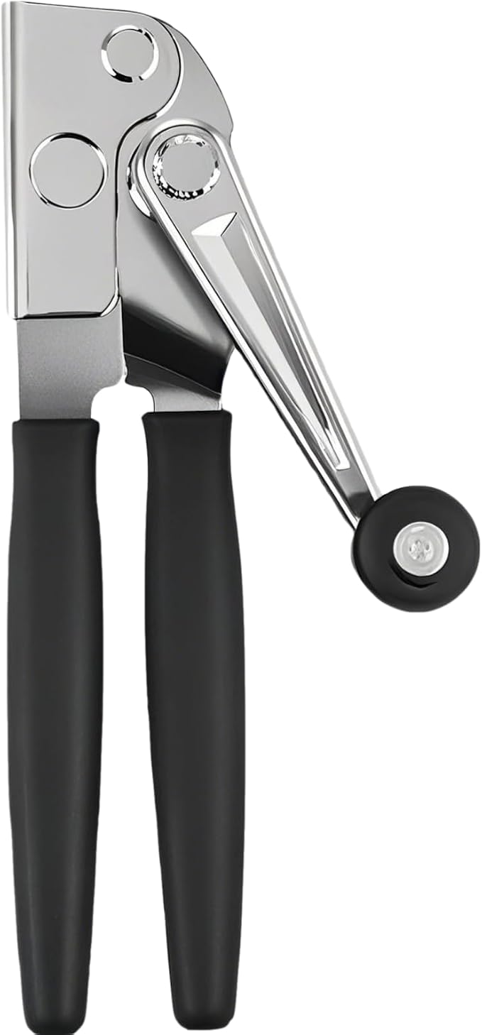 Commercial Crank Can Openers Manual, Heavy-Duty Can Opener-Ergonomic Design, Black