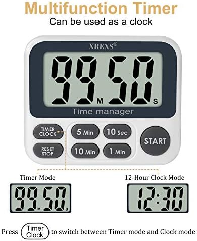 XREXS Digital Kitchen Timer, Magnetic Countdown Up Cooking Timer