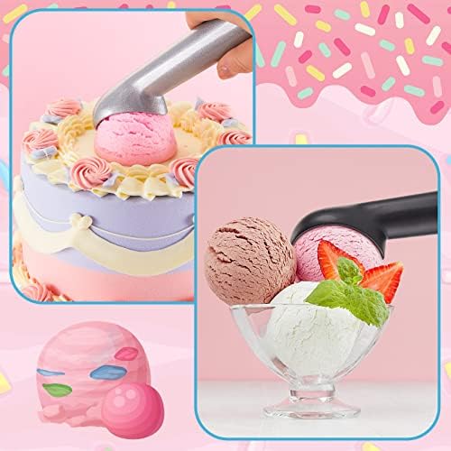 Gejoy 16 Pcs Ice Cream Scoop Set, Ice Cream Scoops 7 Inch, Black and Silver