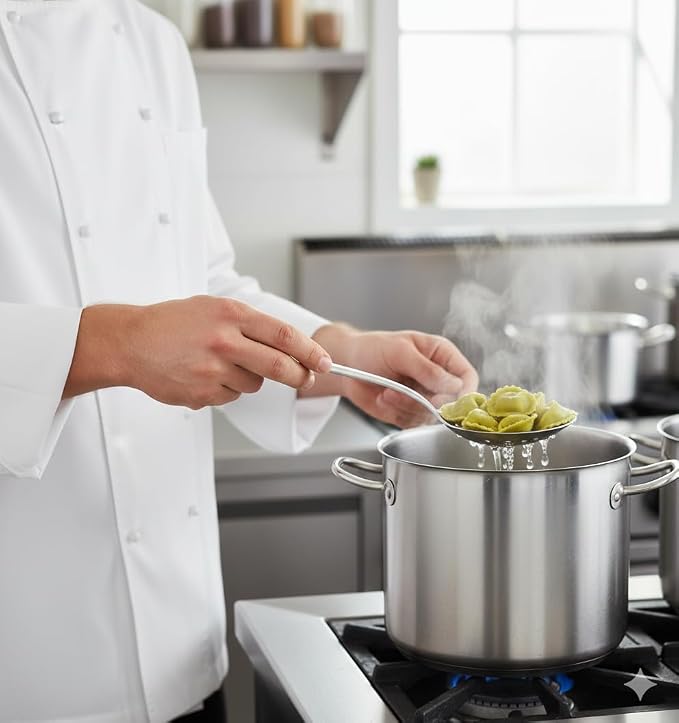 Chef Kunz Spoon XL | Pack of 2 | 12 inch 18/10 Stainless Steel | Large Cooking, Basting, Plating, Quenelle and Serving Spoon | Chef Spoons with Ergonomic Long Handle