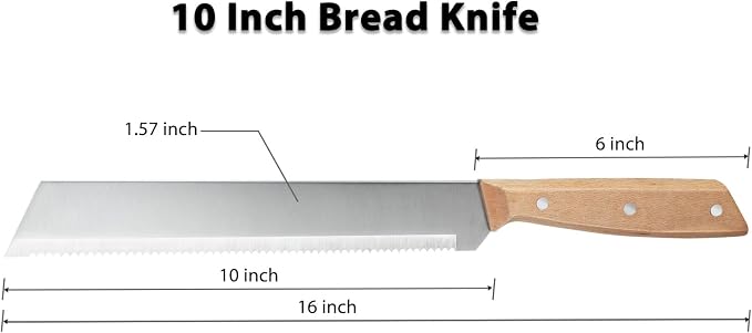 Luzarriba Bread Knife, Bow Bread Knife for Homemade Bread, Sourdough Bread Slicer for Homemade Bread, Sourdough Bread Cutter, Wooden Bread Knife with Cover - Premium Stainless Steel (2, Beech+Metal)