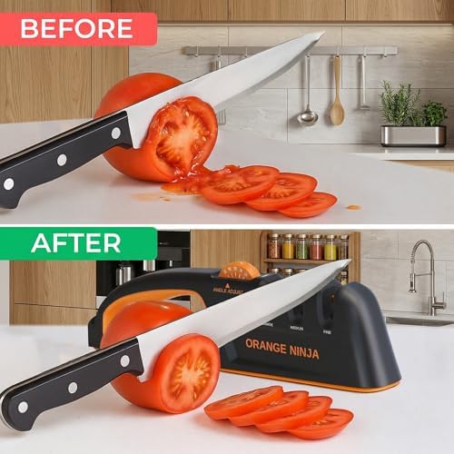 5 Precision Adjust Knife Sharpener- 3-Stage Premium Kitchen Knife Sharpener to Repair, Restore & Polish Blades by Sharp Pebble (Pack of 2)