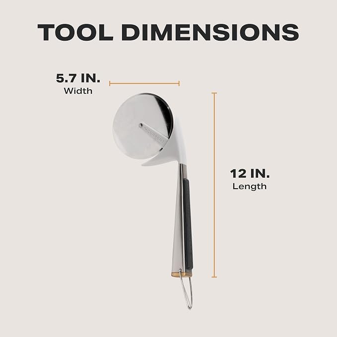 Current Pizza Cutter, Ultra-Sharp, Heavy-Duty Stainless Steel Wheel with Ergonomic Handle, Non-Slip Grip, Dishwasher Safe, Durable Pizza Slicer for Clean and Even Cuts