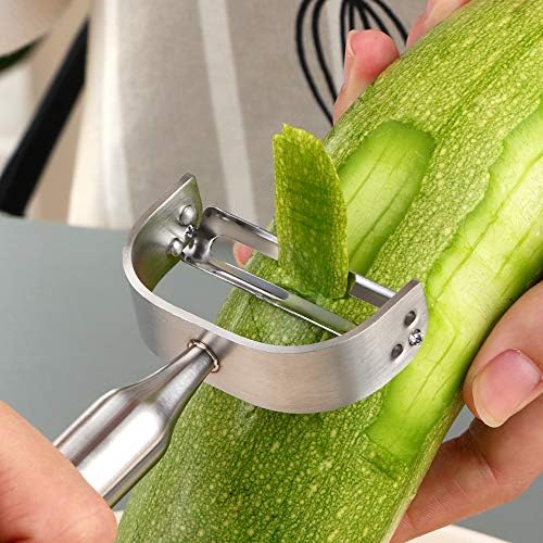 Stainless Steel Vegetable Peeler Silver 2 Pieces, with Potato Eye Remover & Swiveling Twin Blades, Y Shaped Titan Potato Peeler for Fruit & Veggie, Dishwasher Safe