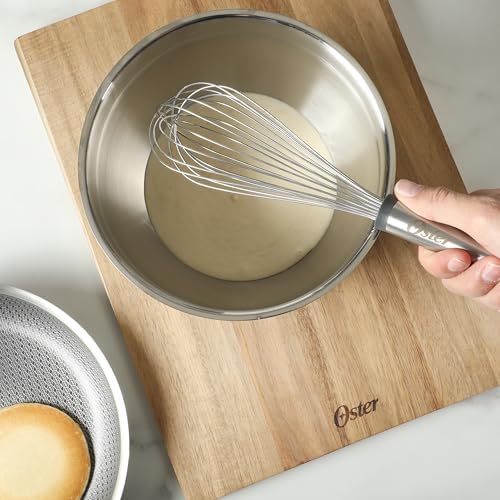 Oster Chadswyck 12.4” Stainless Steel Whisk, Balloon Whisk for Mixing, Beating & Whipping, Ergonomic Handle, Dishwasher Safe