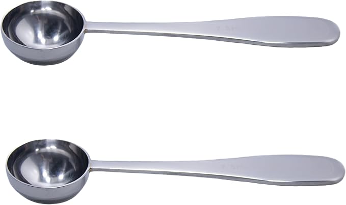 Honey Bear Kitchen 7.5 ml '1 perfect tea spoon' Measuring Scoop Spoons, Polished Stainless Steel, Set of 2