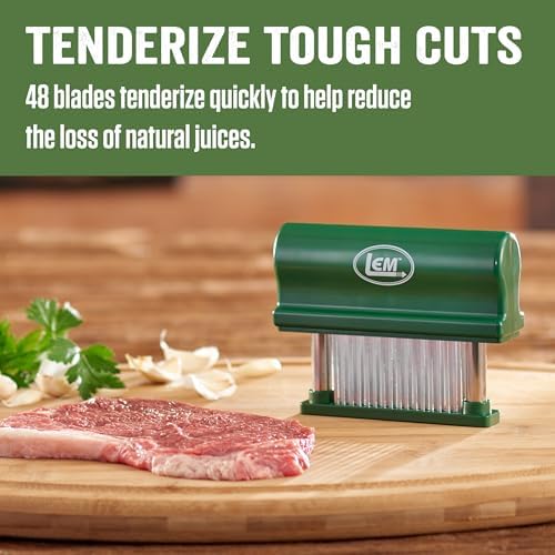 LEM Products Hand Held Tenderizer, 48 Blades, Stainless Steel and Plastic