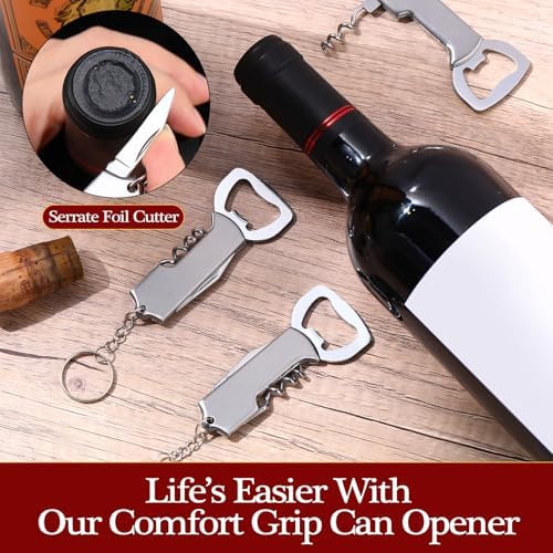 Hushee 24 Pcs Wine Opener 3 in 1 Corkscrew Bulk,Wine Red