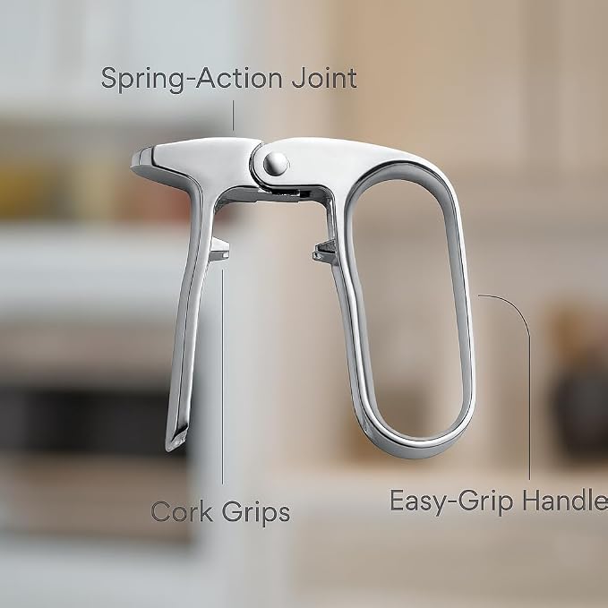 HIC Kitchen Bar Champagne Opener, Spring-Action Design, Easy Removal For Natural And Synthetic Champagne Corks, Sparkling Wine Accessory