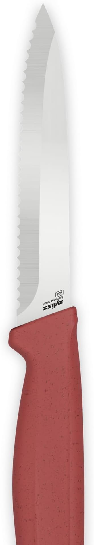 Zyliss Classic 3 Piece Peeling & Paring Knife Set with Straight, Serrated & Curved Blades, Stainless Steel 15° Edge, Ergonomic Wheat Straw Handles, Blade Covers