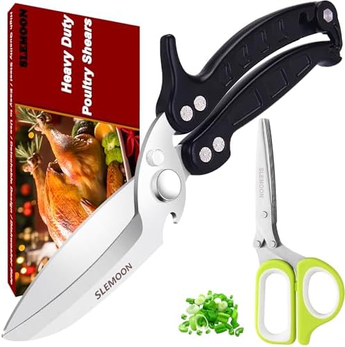 Heavy Duty Poultry Shears Kitchen for Chicken Meat Black,2pcs set