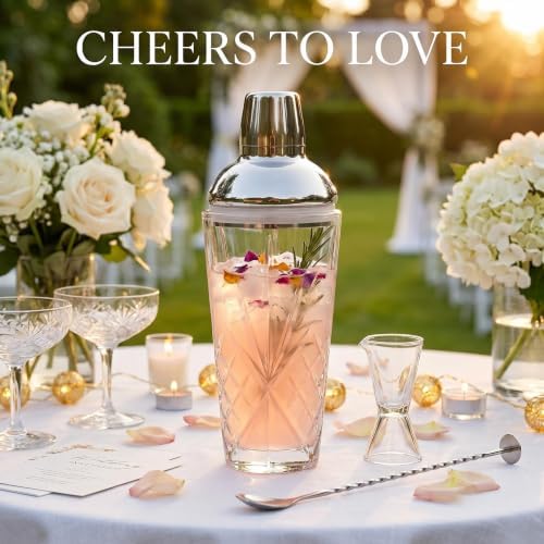 18.5oz Deep-Cut Crystal Cocktail Shaker Set