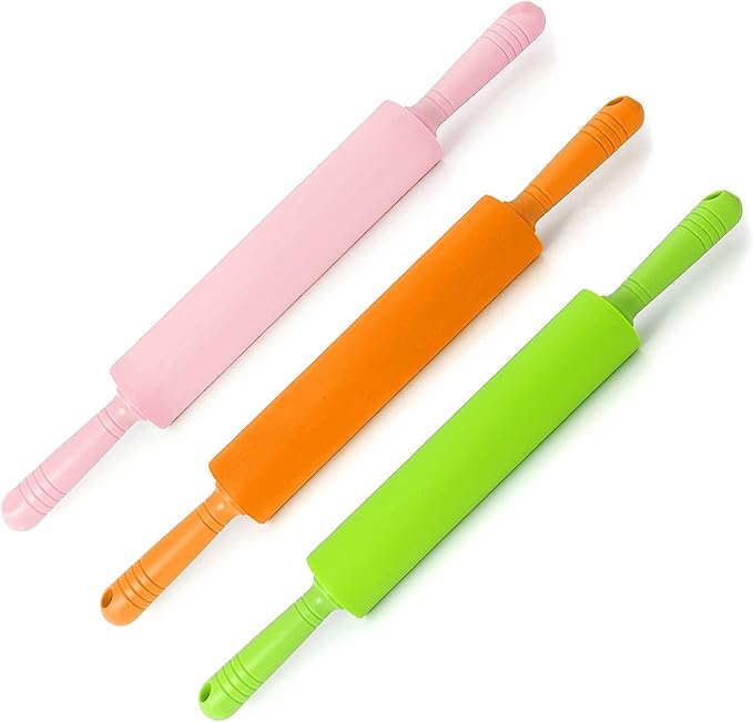 1 PCS 48.5cm Silicone Dough Roller Large Size Non-stick Rolling Pin Colorful Pastry Tool Pastry Dough Flour Kitchen Dumpling Pin