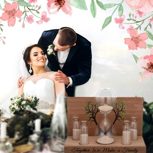Sliner Unity Sand Ceremony Kit Unity Hour Glass for Wedding, 7 Pcs, Fresh
