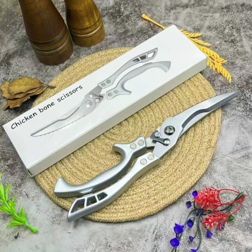 Poultry Shears-Heavy Duty Sharp Stainless Steel Kitchen Scissors for Cutting Chicken, Meat, Fish and Vegetables, Bone Cutting Shears with Safety Lock, Holster and Box