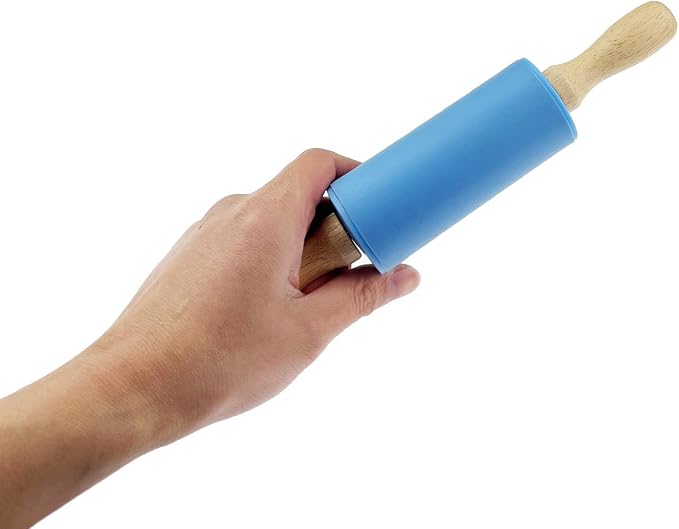 2 Pack Mini Small Rolling Pin 9 Inch Kids Rolling Pin Wooden Handle for Home Kitchen