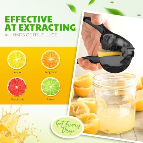 Lemon Squeezer Large, Lemon Squeezer Juicer Stainless Steel, Heavy Duty Manual Citrus Juicer Hand Press, Kitchen Tools Lime Squeezer Bar Tool, Easy to Clean Metal Lemon Hand Press