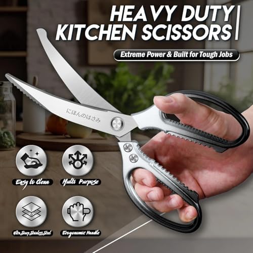 TIJERAS Kitchen Scissors Shears Set - 2PCS Stainless Steel Sharp