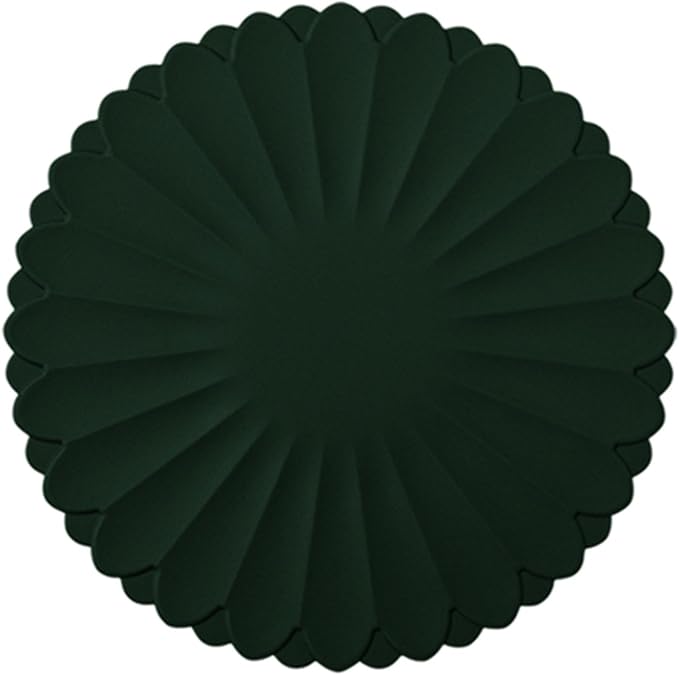 Heat-Resistant Silicone Trivet Mats, Non-Slip Hot Plate Holder for Kitchen Countertops & Dining Table, Reusable Pot Holder Pad with Secure Grip, Dishwasher Safe (Green, Diameter: 30cm/11.81")