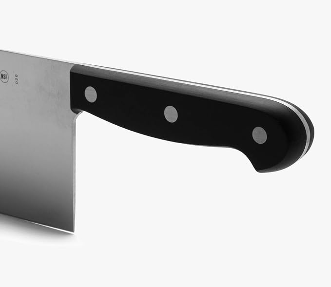 Arcos Cleaver Knife 8 Inch Nitrum Stainless Steel and 200 mm blade. 400 gr. Prolonged and heavy use. Ergonomic Polyoxymethylene POM Handle. Series Universal. Color Black