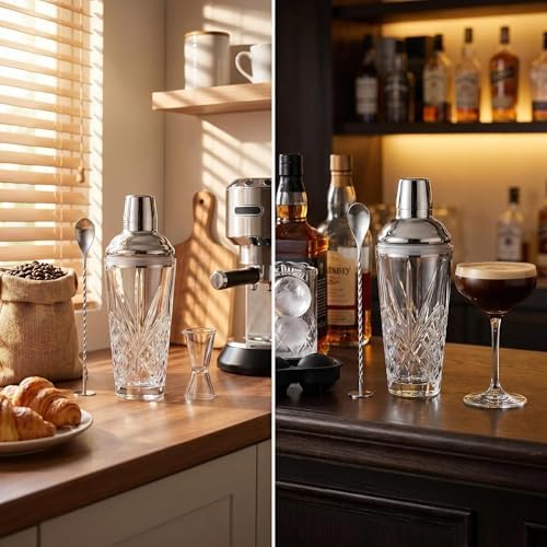 18.5oz Deep-Cut Crystal Cocktail Shaker Set