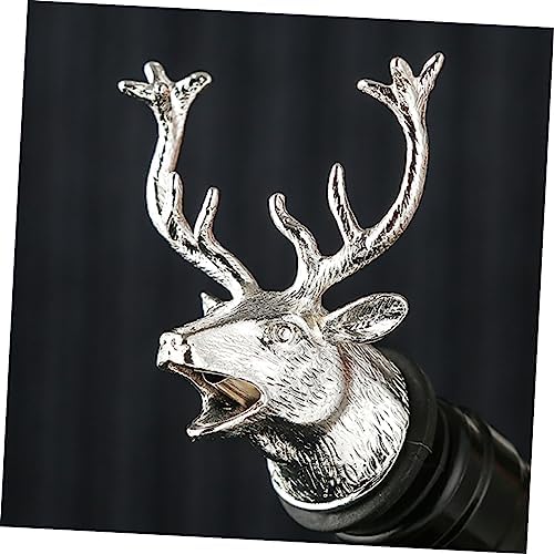 Mikinona 1Pc Creative Deer Head Wine Bottle Pourer Animal Wine Aerator Stopper for Home Parties Bars and Events Unique Wine Pouring Accessory