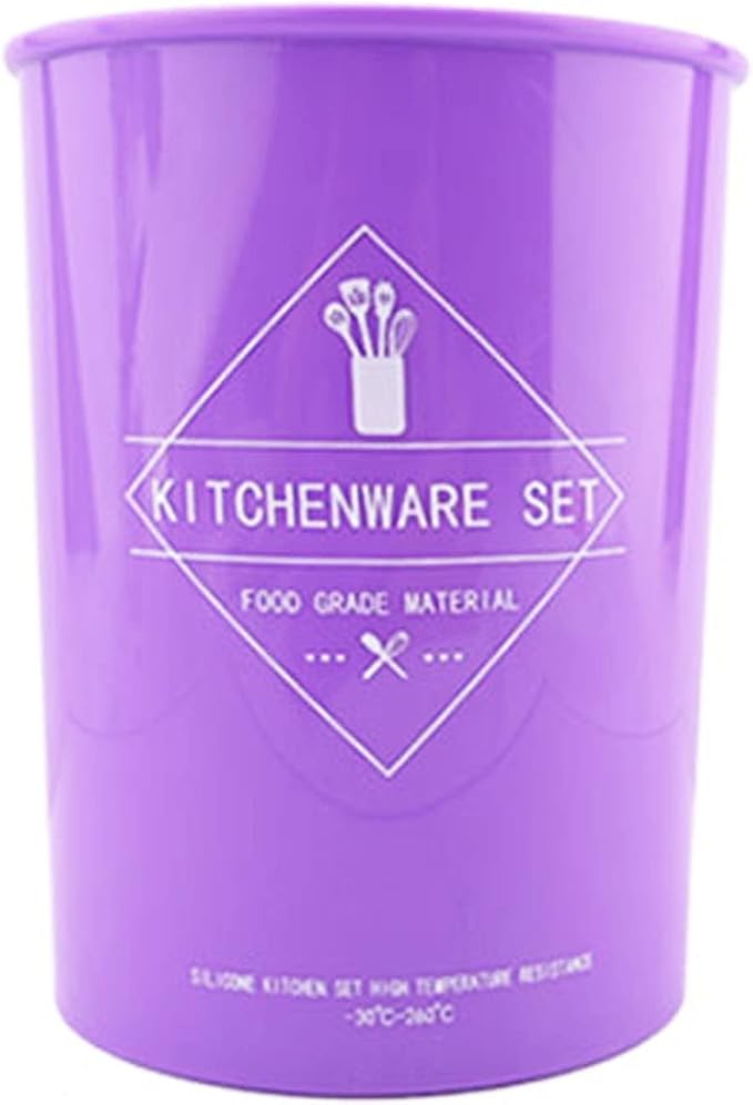 1pcs Purple Cooking Utensils Plastic Holder, Kitchen Utensil Holder Organizer for Countertop