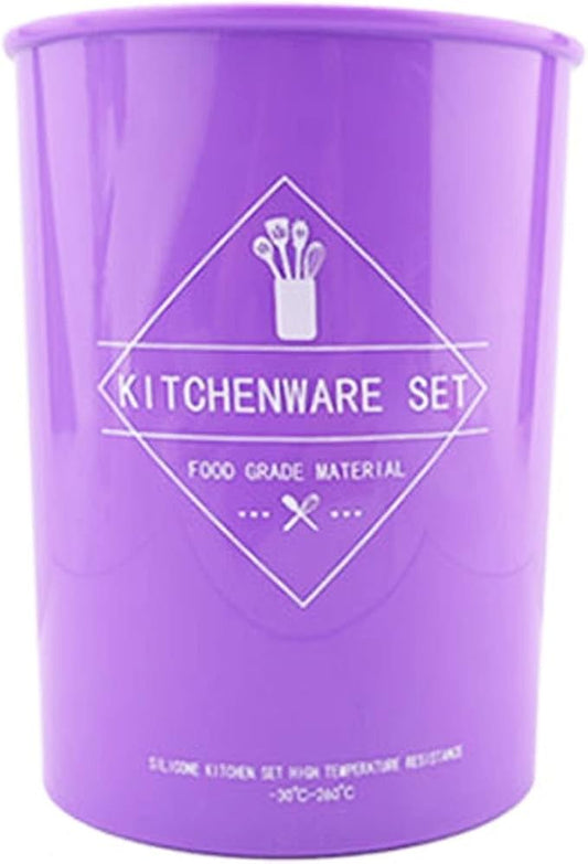 1pcs Purple Cooking Utensils Plastic Holder, Kitchen Utensil Holder Organizer for Countertop