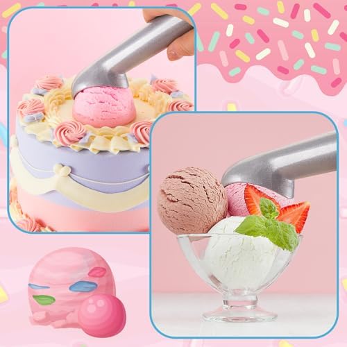 Gejoy 16 Pcs Ice Cream Scoop Set, Ice Cream Scoops 7 Inch, Silver