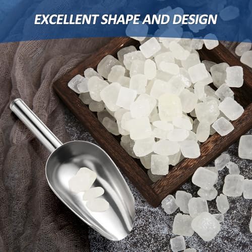 Ice Cube Scoop Cast Aluminum Shovel Scoops Kitchen Utility Scoops Set, Ice Scooper for Ice Maker Freezer Coffee Bean Food Candy Flour Popcorn Rust Free 6 oz ﻿