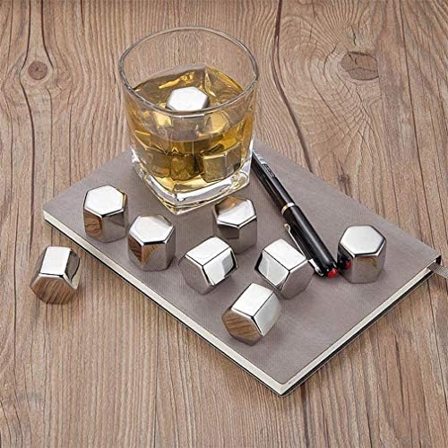 Stainless Steel Hexagon Shaped Whiskey Stones Set Reusable Chilling Rocks Ice Stones Gift for Whiskey Lovers